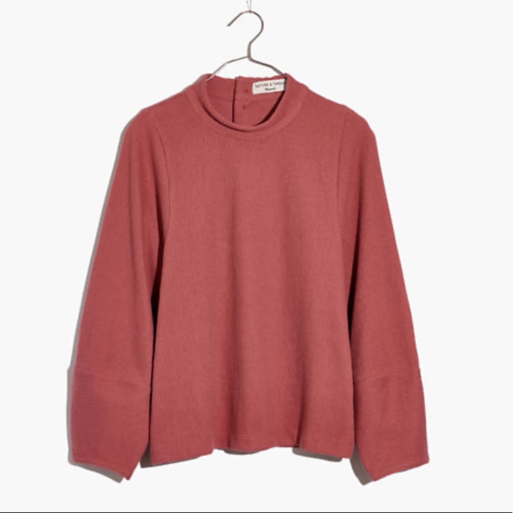 Madewell Texture & Thread Button-Back Mockneck Top